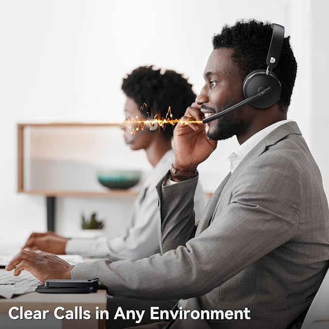 Wireless Headset with Mic for Work-Bluetooth 5.3 Headset with Noise Cancelling - Image 2