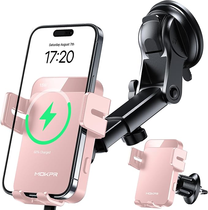 MOKPR Wireless Car Charger, 15W Auto Clamping Car Charger Dash Windshield Air by MOKPR