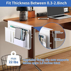 LUKETURE Laptop Holder, Steel Desk Side Storage, No Drill Standing Desk - Image 3