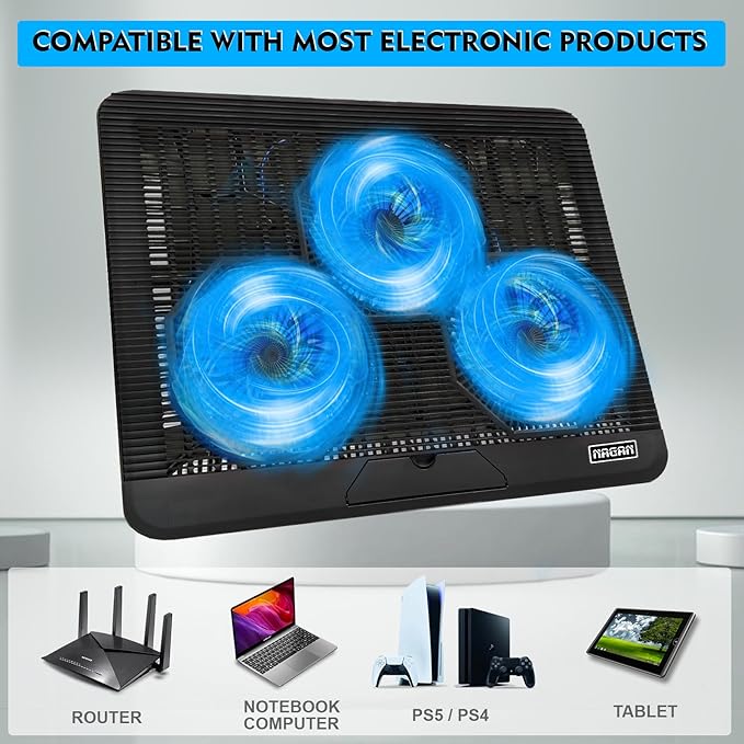 NAGAN Laptop Cooling Pad with Dual USB Ports, USB Powered Cooling Pad - Image 4