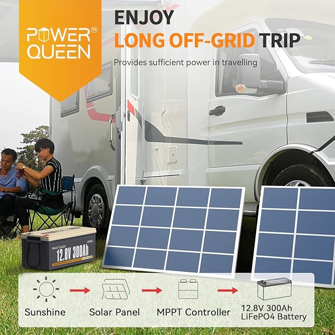 Power Queen 12V 300Ah Deep Cycle Battery, LiFePO4 Lithium Battery, Max.3840Wh - Image 6