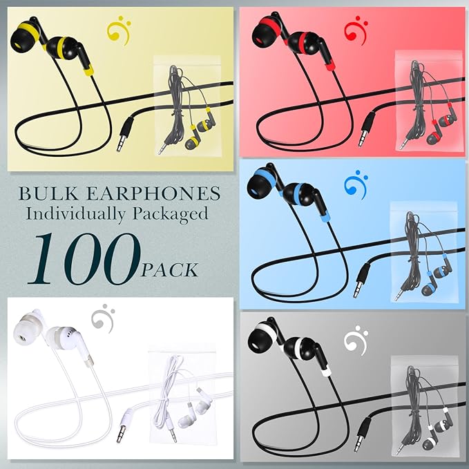 Kanayu 100 Pack Wired Earbuds Bulk - Image 2