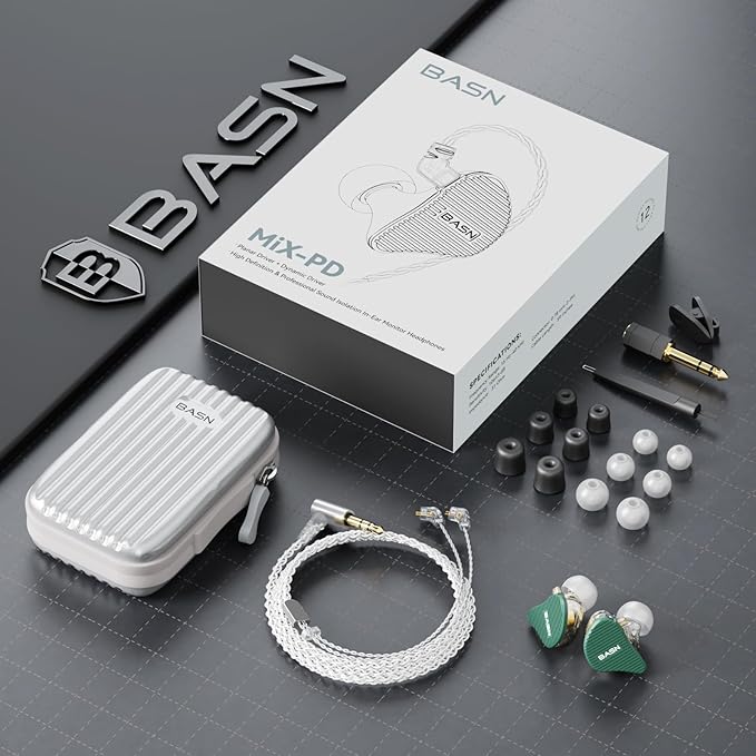 BASN Mix-PD in Ear Monitor, 1Planar Driver + 1Dynamic Driver HiFi IEM Earphones - Image 7