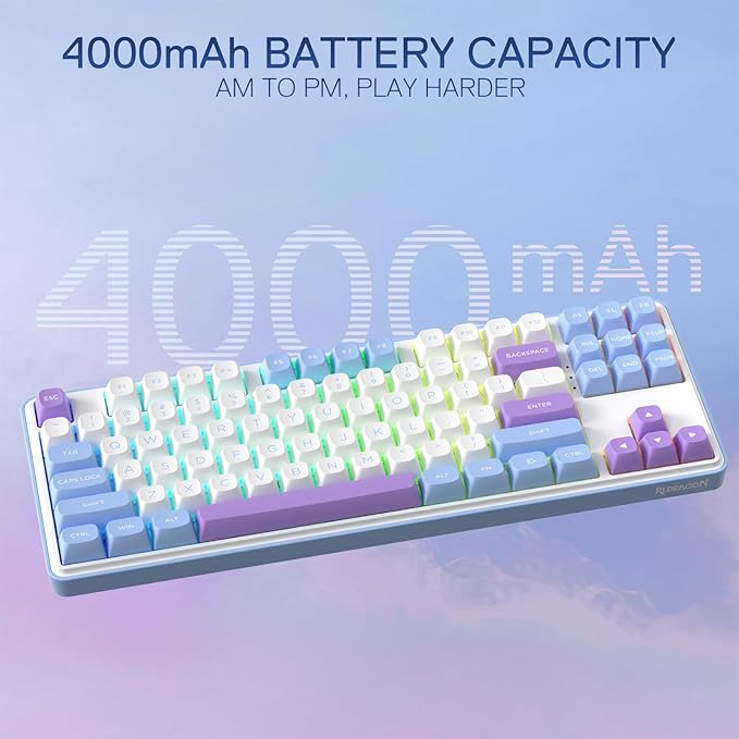 Redragon K707 PRO 80% Wireless Gasket RGB Gaming Keyboard, 3-Modes 87 Keys TKL - Image 8