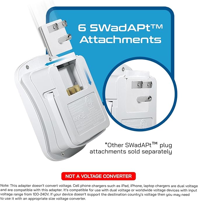 Ceptics 35W Universal Travel Adapter Kit – 2 USA sockets, 1x PD 35W USB-C and - Image 4
