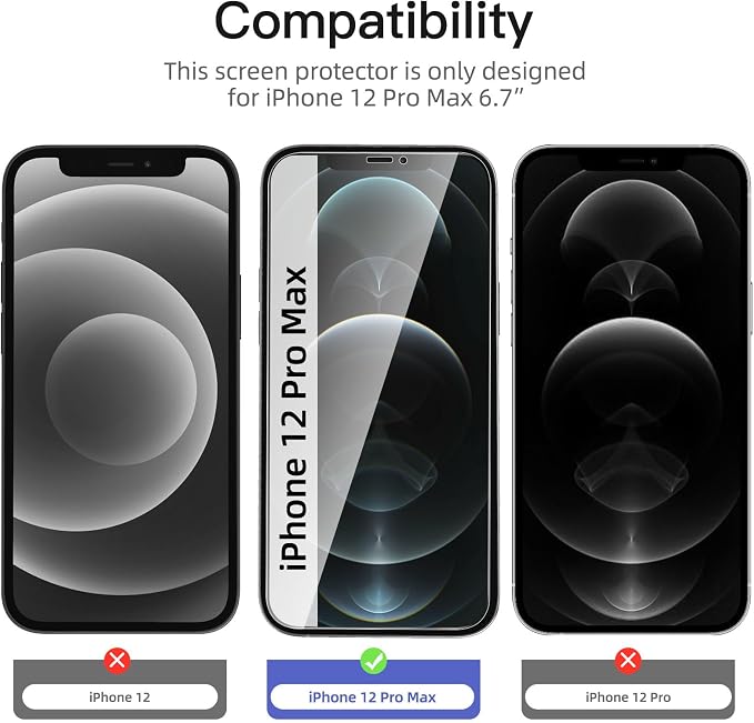 NEW'C 3 Pack Privacy for iPhone 12 Pro Max Screen Protector, Enhanced 28-Degree - Image 2