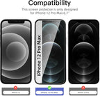 NEW'C 3 Pack Privacy for iPhone 12 Pro Max Screen Protector, Enhanced 28-Degree - Image 2