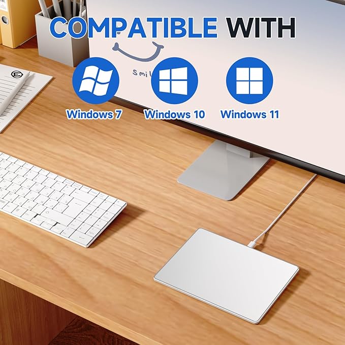 Wired Trackpad for Windows 10/11, High-Precision Multi-Touch Portable Trackpad - Image 2
