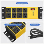 CCCEI Yellow Heavy Duty Power Strip Surge Protector 20 AMP, 8 Outlets 12 Gauge - Image 6