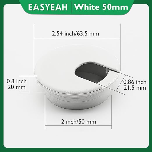 2 Pcs Desk Grommet 2" / 50 mm, Desk Cord Hole Cover, Cable Grommet ABS Plastic - Image 8