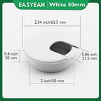 2 Pcs Desk Grommet 2" / 50 mm, Desk Cord Hole Cover, Cable Grommet ABS Plastic - Image 8