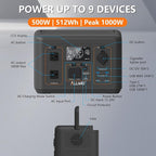 ALLWEI 512Wh Portable Power Station, 500W LiFePO4 Battery, Solar Generator Fast - Image 6