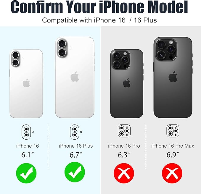 AGVEE 3+3 6 Pack for iPhone 16 6.1" / 16 Plus 6.7" Camera Lens Cover Protector - Image 2