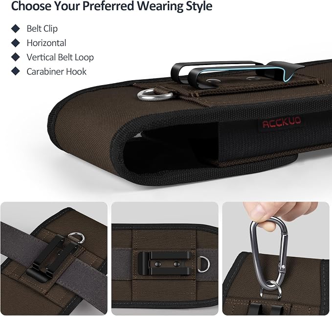 Phone Holster for Belt with Metal Clip and Magnetic Closure Compatible with - Image 4
