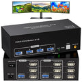 8K 60Hz HDMI KVM Switch 3 Monitors 2 Computers 4K 120Hz USB 3.0 KVM Switches by ATLAHET