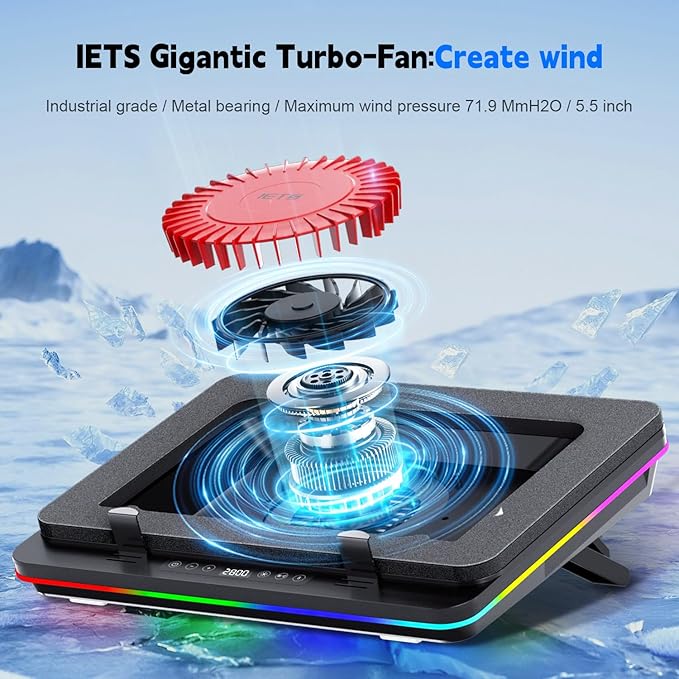 IETS GT600 RGB Laptop Cooling Pad Equipped - Image 2