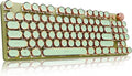 EWEADN V20 Green Typewriter Keyboard, 87 Keys Backlit Typewriter Style by SEUNKWANG