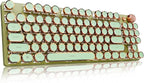 EWEADN V20 Green Typewriter Keyboard, 87 Keys Backlit Typewriter Style by SEUNKWANG