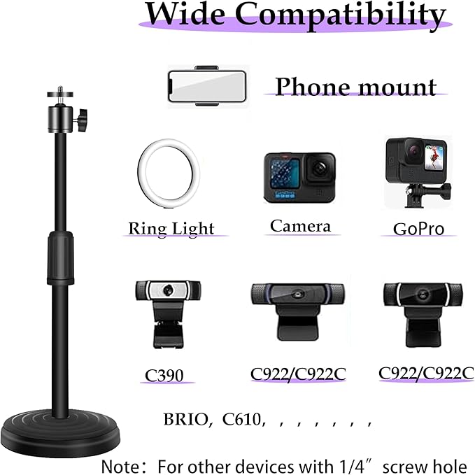 Webcam Stand, 18 Inch Web Cam Stand - Image 2