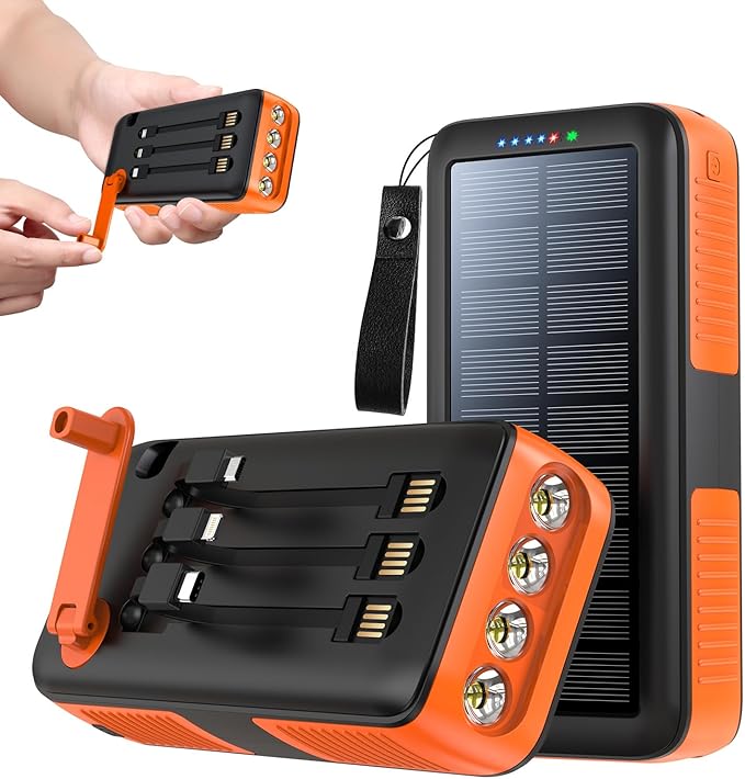Solar Charger Power Bank 63200mAh, Portable Charger by boogostore