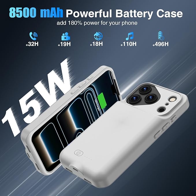 Battery Case for iPhone 17 Pro, Charging Case Charger 8500mAh Ultra-Slim - Image 3