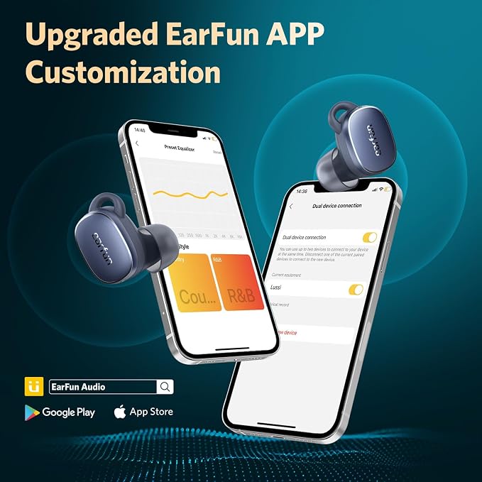 EarFun Free Pro 3 Noise Cancelling Wireless Earbuds, Hi-Res Sound, Snapdragon - Image 8
