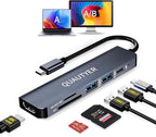 USB C Hub Multiport Adapter Dongle by QUAUTYER
