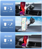 MOKPR Wireless Car Charger, 15W Fast Charging Auto-Clamping Car Mount - Image 2