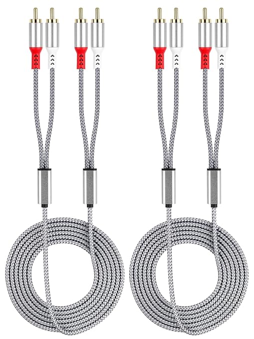 2 Pack 2RCA to 2RCA Cable 2 RCA Male Hi-Fi Systems Audio Stereo Subwoofer Cable by Unknown