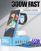 300W Wireless Charger for Samsung, Zutspzss 10 in 1 Wireless Charging Station - Image 3
