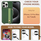 LAMEEKU for iPhone 15 Pro Max Wallet Case, Zipper Leather Card Slots Crossbody - Image 6