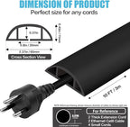 Floor Cord Cover Cavity 0.8"x0.37" Self Adhesive Cord Hider, 10FT Low Profile - Image 2
