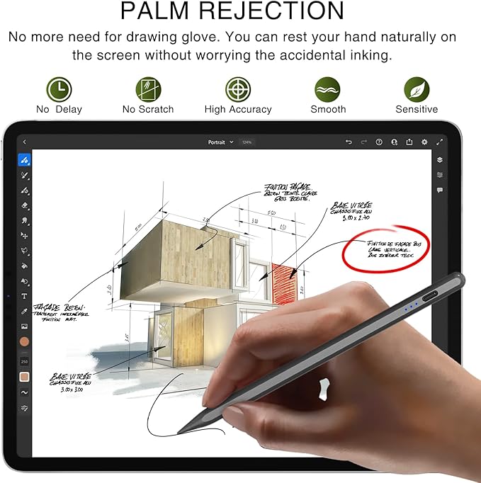 Pen for iPad 2018-2025, HATOKU 15 Mins Fast Charging Pencil 1st Gen - Image 4