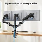 HUANUO Triple Monitor Mount for 13-27 inch Computer Screens, Gaming 3 Monitor - Image 7