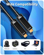 Fiber Optic USB C to USB C Cable, Slim High Speed 10Gbps USB 3.2 Active Optical - Image 4