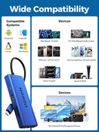 QGeeM USB C Hub Ethernet, 9 in 1 USB Type C Hub HDMI Multi-Port Converter - Image 7