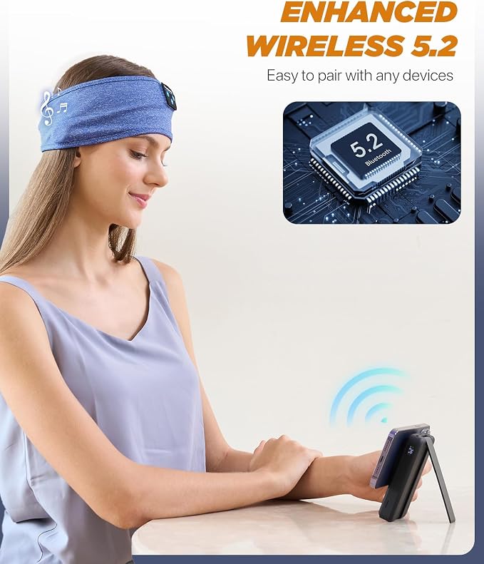 Perytong Bluetooth Headband Headphones, Sleep Headphones Bluetooth - Image 3