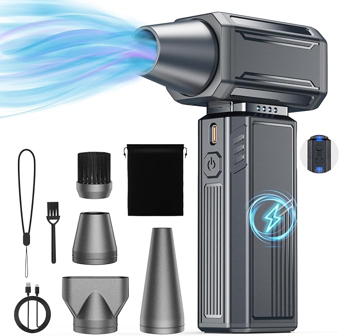 Compressed Air Duster, 130000RPM Electric Duster, Stepless Speed Mini Air Blower by Unknown
