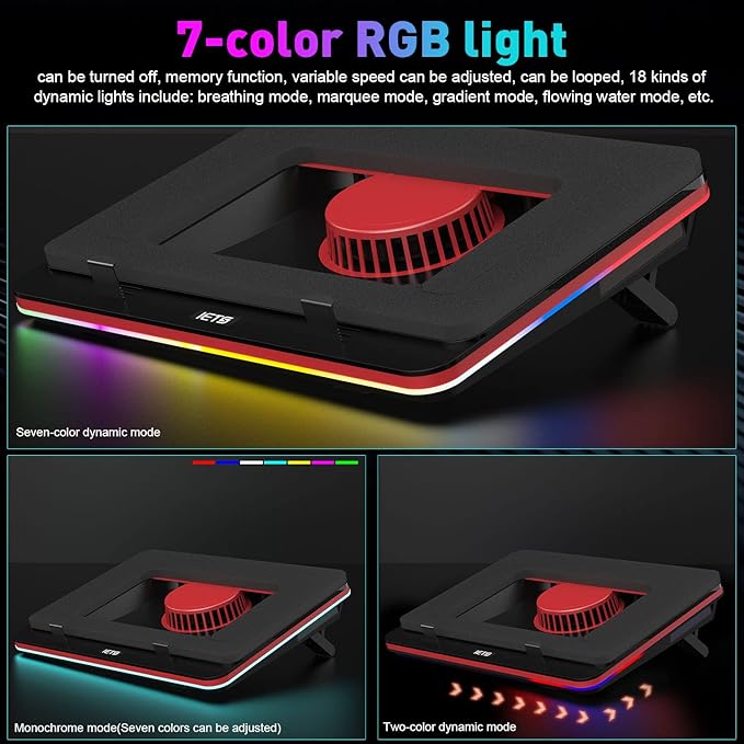 IETS GT500 Powerful Turbo-Fan RGB Laptop Cooling Pad - Image 4