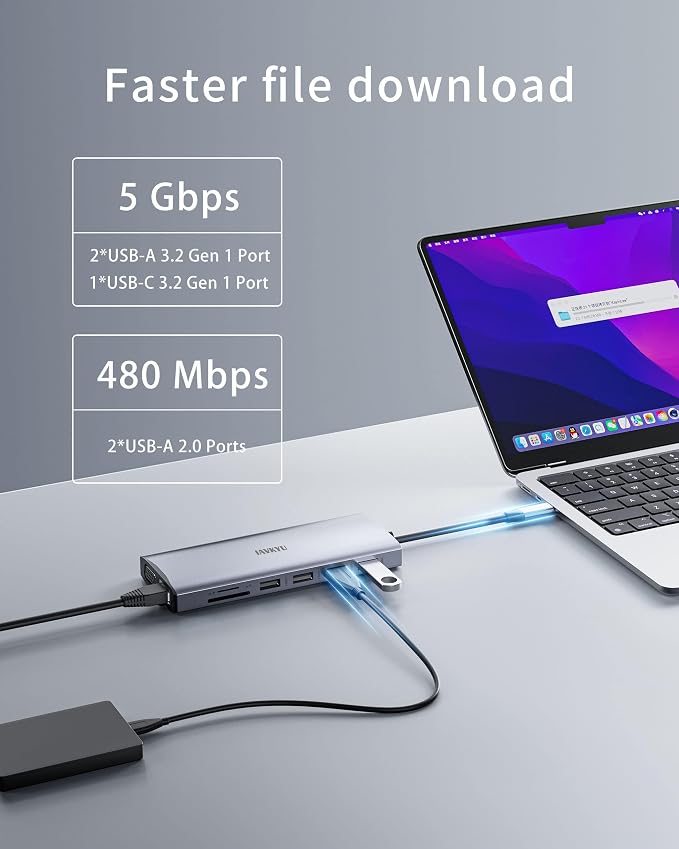 USB C Docking Station 4 Monitor, 14 in 1 Laptop Docking Station 3 Monitor Quad - Image 6
