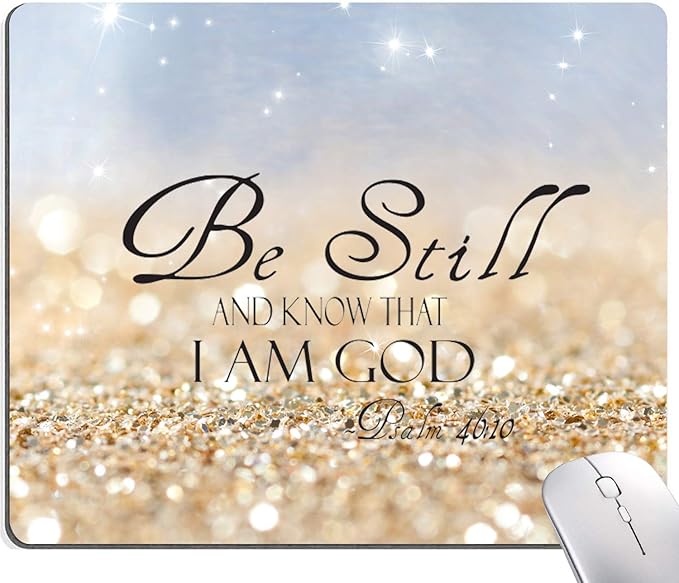Christian Bible Verses Square Waterproof Mouse Pad Non-Slip Rubber Base by DUADELI