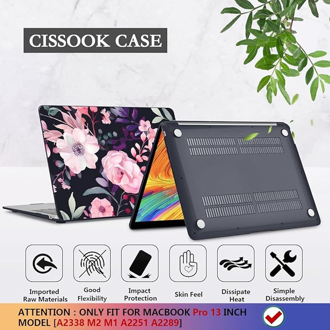 CISSOOK Compatible with MacBook Pro 13 inch Case M2 M1 2025-2016 Release Model - Image 6