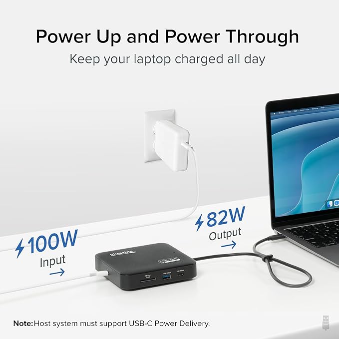 Plugable 7-in-1 USB-C DisplayLink Dock – Dual 4K HDMI, 100W PD Charging - Image 3