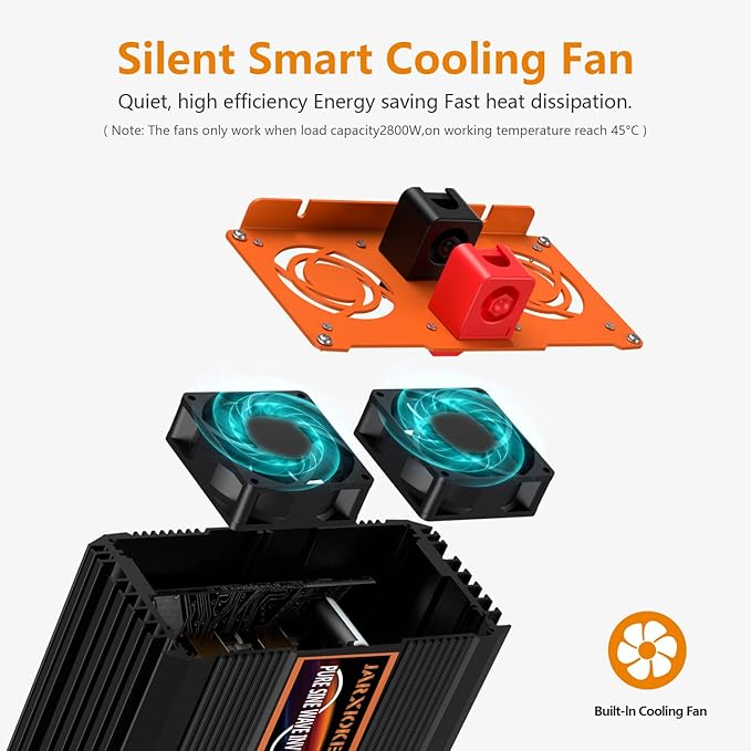 3000 Watt Pure Sine Wave Power Inverter 12V DC to 110V 120V Converter - Image 3