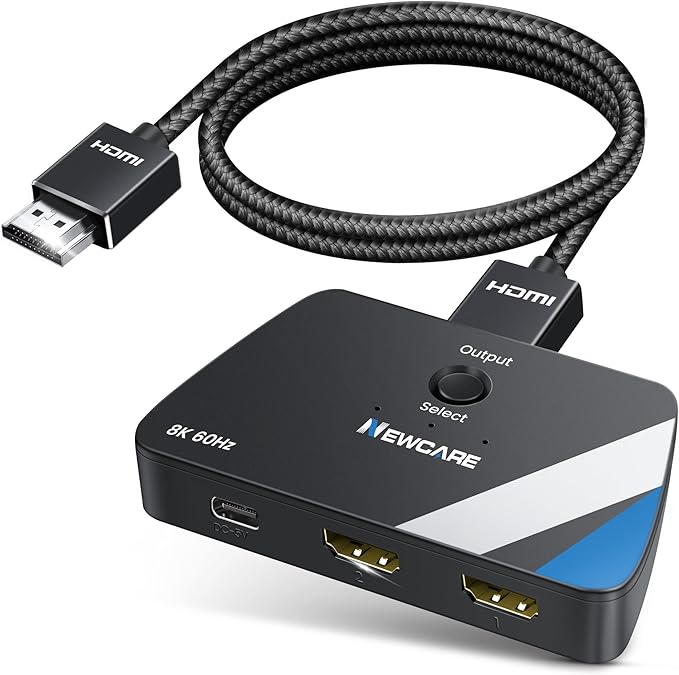 NEWCARE HDMI 2.1 Switch 2 in 1 Out by NEWCARE