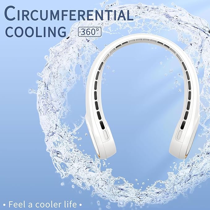 FrSara Neck Fan, Portable Personal Fan Strong Wind, Air Volume, 360° Cooling - Image 2