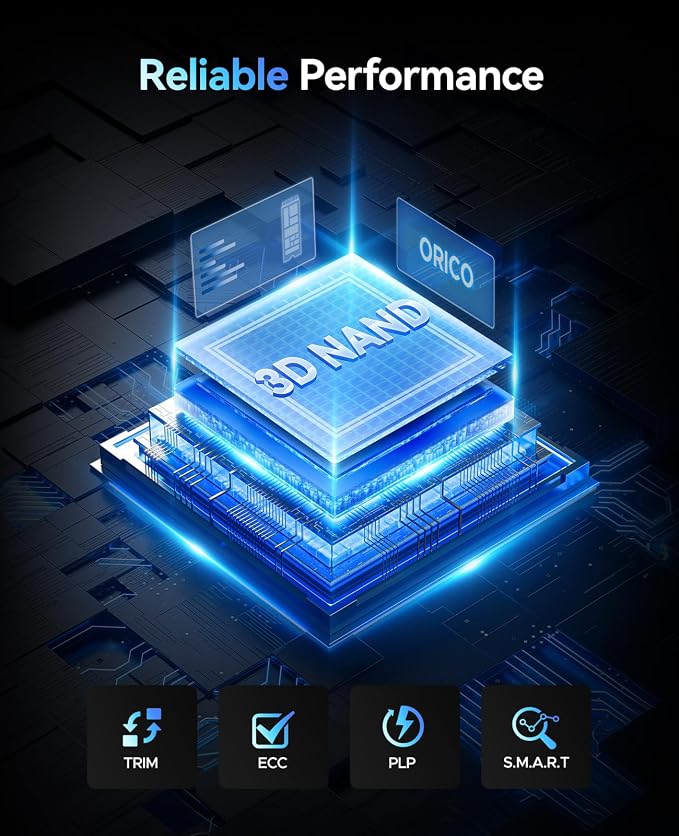 ORICO 512GB M.2 NVMe SSD, PCIe Gen3x4 M2 2280 SSD, 3D NAND Flash Internal Solid - Image 5