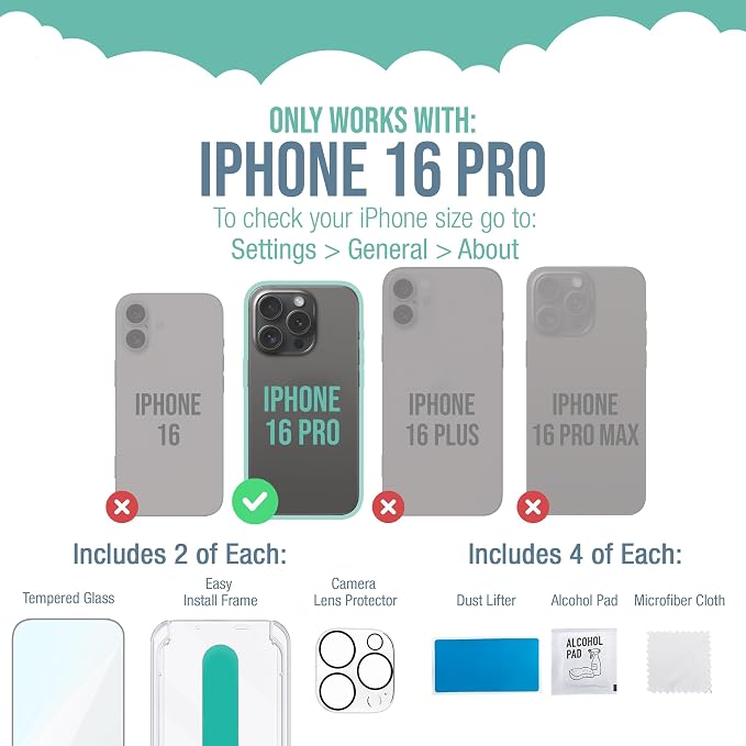 Smartish® iPhone 16 Pro Screen Protector + Camera Lens Covers - Image 6