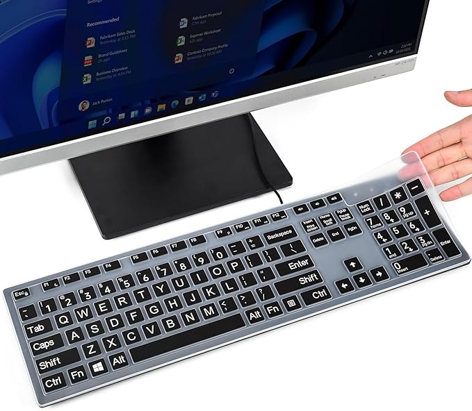 Keyboard Cover with Large Letters Compatible with DELL KB216 KB216b KB216t by CaseBuy