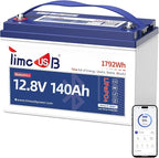 Smart Bluetooth 12V 140Ah LiFePO4 Battery, 12 Volt Lithium Battery by Timeusb